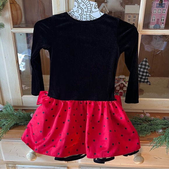 Bonnie Jean Christmas Holiday Dress Red Black Drop Waist Girls Dress Size 5 - Picture 3 of 6